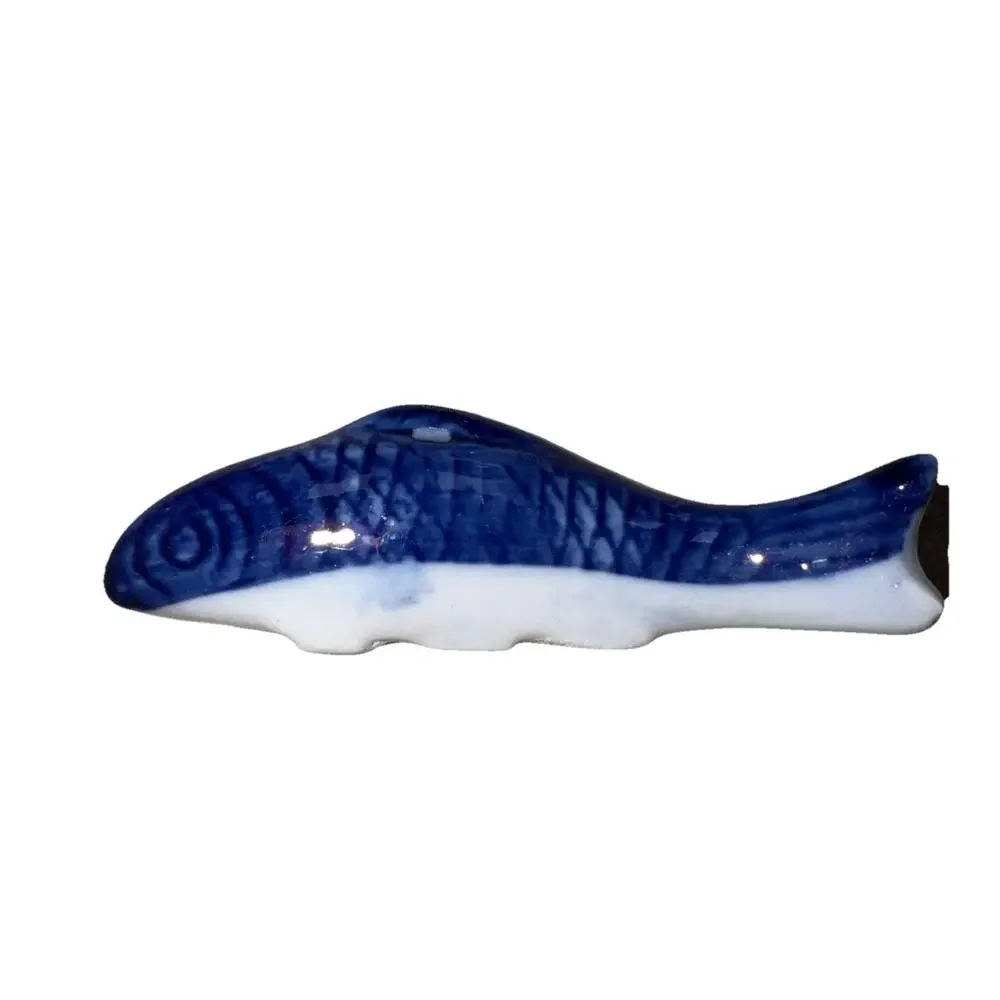 Set Of 6 Vintage Porcelain Chopsticks Rests Fish By China Village 1994 With Box